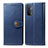 Leather Case Stands Flip Cover Holder S05D for OnePlus Nord N200 5G Blue