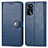 Leather Case Stands Flip Cover Holder S05D for Oppo A16s Blue