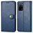 Leather Case Stands Flip Cover Holder S05D for Oppo A53s 5G Blue