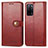 Leather Case Stands Flip Cover Holder S05D for Oppo A53s 5G Red