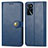 Leather Case Stands Flip Cover Holder S05D for Oppo A54s Blue