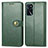 Leather Case Stands Flip Cover Holder S05D for Oppo A54s Green