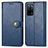 Leather Case Stands Flip Cover Holder S05D for Oppo A55 5G Blue