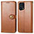 Leather Case Stands Flip Cover Holder S05D for Oppo Find X5 Pro 5G Brown