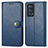 Leather Case Stands Flip Cover Holder S05D for Oppo Reno6 Pro 5G Blue