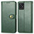 Leather Case Stands Flip Cover Holder S05D for Realme 8i Green