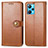 Leather Case Stands Flip Cover Holder S05D for Realme 9 Pro 5G Brown