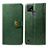 Leather Case Stands Flip Cover Holder S05D for Realme C21 Green