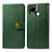 Leather Case Stands Flip Cover Holder S05D for Realme C25S Green