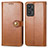 Leather Case Stands Flip Cover Holder S05D for Realme GT Neo 3T 5G Brown