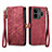 Leather Case Stands Flip Cover Holder S05D for Realme GT Neo5 5G Red