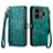 Leather Case Stands Flip Cover Holder S05D for Realme GT3 5G Green