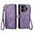 Leather Case Stands Flip Cover Holder S05D for Realme GT5 5G Purple