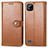 Leather Case Stands Flip Cover Holder S05D for Realme Narzo 50i Brown