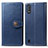 Leather Case Stands Flip Cover Holder S05D for Samsung Galaxy A01 SM-A015 Blue