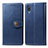 Leather Case Stands Flip Cover Holder S05D for Samsung Galaxy A02 Blue