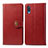 Leather Case Stands Flip Cover Holder S05D for Samsung Galaxy A02 Red