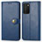 Leather Case Stands Flip Cover Holder S05D for Samsung Galaxy A02s Blue