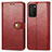 Leather Case Stands Flip Cover Holder S05D for Samsung Galaxy A02s Red