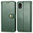 Leather Case Stands Flip Cover Holder S05D for Samsung Galaxy A03 Core Green