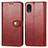 Leather Case Stands Flip Cover Holder S05D for Samsung Galaxy A03 Core Red