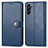 Leather Case Stands Flip Cover Holder S05D for Samsung Galaxy A04s Blue