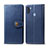 Leather Case Stands Flip Cover Holder S05D for Samsung Galaxy A11 Blue