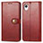 Leather Case Stands Flip Cover Holder S05D for Samsung Galaxy A22 5G SC-56B Red