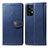 Leather Case Stands Flip Cover Holder S05D for Samsung Galaxy A52 4G Blue