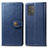 Leather Case Stands Flip Cover Holder S05D for Samsung Galaxy A91 Blue