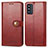 Leather Case Stands Flip Cover Holder S05D for Samsung Galaxy F52 5G Red