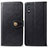 Leather Case Stands Flip Cover Holder S05D for Samsung Galaxy M01 Black