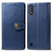 Leather Case Stands Flip Cover Holder S05D for Samsung Galaxy M01 Blue