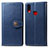 Leather Case Stands Flip Cover Holder S05D for Samsung Galaxy M01s Blue