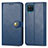 Leather Case Stands Flip Cover Holder S05D for Samsung Galaxy M12 Blue