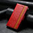 Leather Case Stands Flip Cover Holder S05D for Samsung Galaxy M13 5G Red