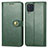 Leather Case Stands Flip Cover Holder S05D for Samsung Galaxy M32 4G Green