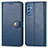 Leather Case Stands Flip Cover Holder S05D for Samsung Galaxy M52 5G Blue