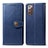 Leather Case Stands Flip Cover Holder S05D for Samsung Galaxy Note 20 5G Blue