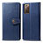 Leather Case Stands Flip Cover Holder S05D for Samsung Galaxy S20 FE 4G Blue