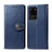 Leather Case Stands Flip Cover Holder S05D for Samsung Galaxy S20 Ultra 5G Blue