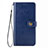 Leather Case Stands Flip Cover Holder S05D for Samsung Galaxy S21 Ultra 5G Blue