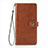 Leather Case Stands Flip Cover Holder S05D for Samsung Galaxy S21 Ultra 5G Brown