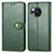 Leather Case Stands Flip Cover Holder S05D for Sharp Aquos R8 Green