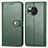 Leather Case Stands Flip Cover Holder S05D for Sharp Aquos R8s Green