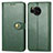 Leather Case Stands Flip Cover Holder S05D for Sharp Aquos Sense8 Green