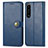 Leather Case Stands Flip Cover Holder S05D for Sony Xperia 1 III Blue