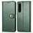 Leather Case Stands Flip Cover Holder S05D for Sony Xperia 1 III Green