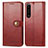 Leather Case Stands Flip Cover Holder S05D for Sony Xperia 1 III Red