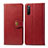 Leather Case Stands Flip Cover Holder S05D for Sony Xperia 10 III SO-52B Red